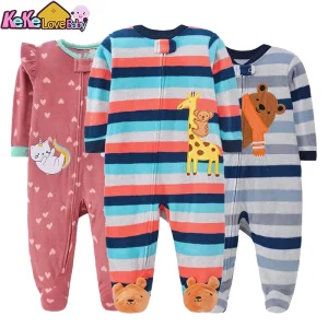Inverno neonato ragazza pagliaccetti vestiti cerniera in pile autunno caldo neonato pigiama vestito animale tuta abbigliamento 0 -12 M 1