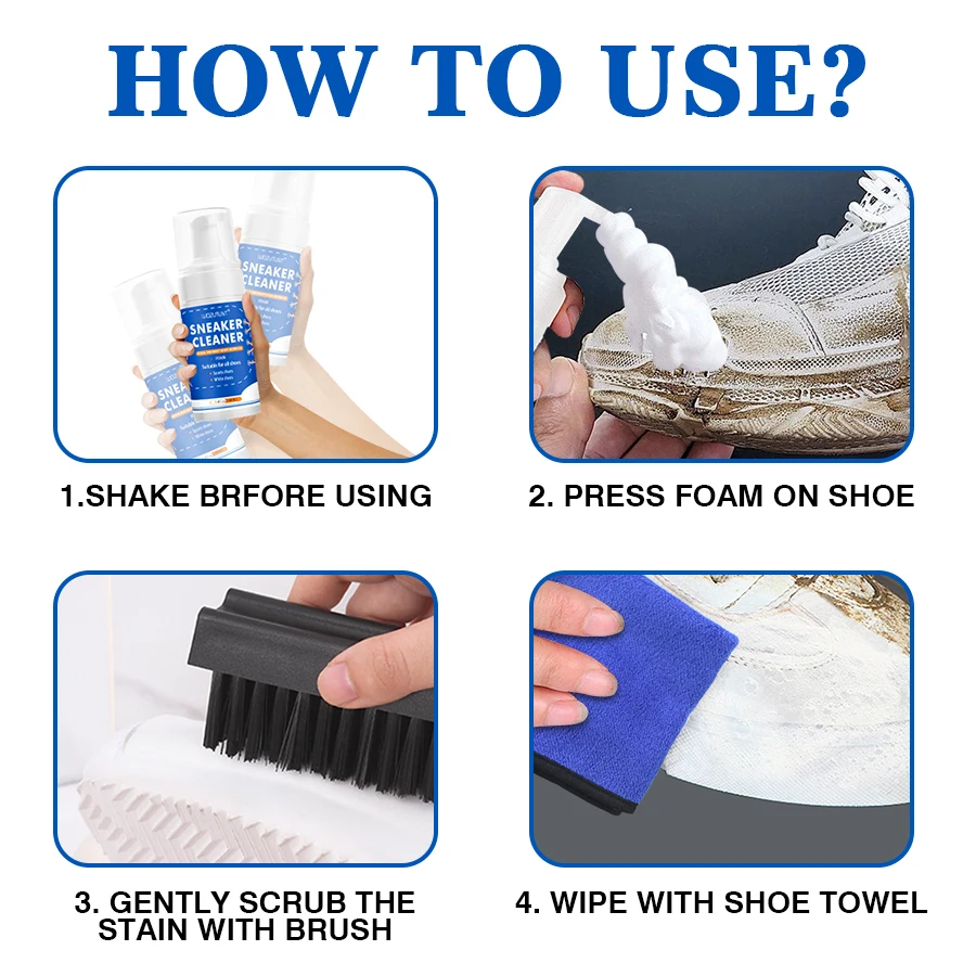Detergente per scarpe bianco da 100 ml Schiuma per pulizia a secco senza lavaggio Decontaminazione per scarpe scamosciate in pelle di pecora opaca Scarpe da ginnastica in pelle Cura 6