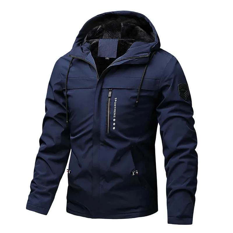 Abbigliamento da uomo casual primavera e autunno con cappuccio e giacca a vento in pile e giacca a vento da volo 3