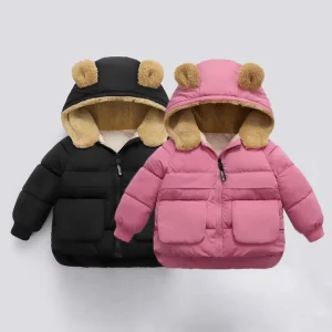 Ragazzi Ragazze Piumini Bambini Autunno Inverno Capispalla caldo Bambini Con cappuccio Piumini in pile di agnello Bambino Casual Addensare vestiti 1