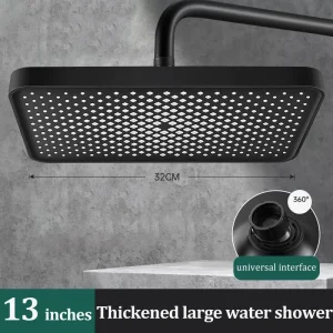 Soffione doccia pressurizzato con uscita acqua grande da 13 pollici, scaldabagno, pannello grande, spruzzo superiore, accessori per il bagno di casa 1