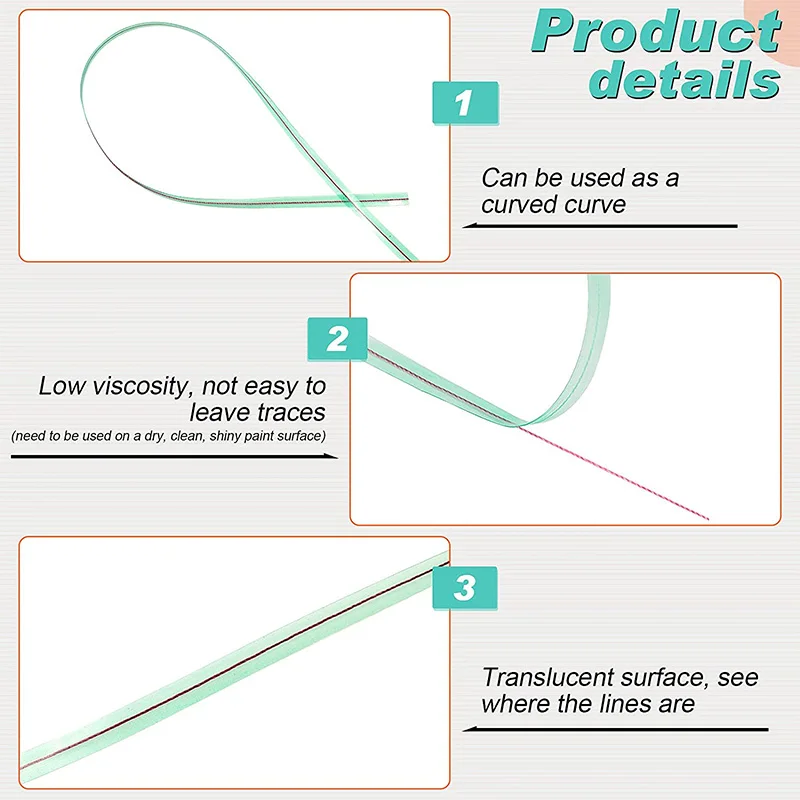 5/10/50M Involucro Del Vinile Adesivi Per Auto Nastro Senza Coltello Linea di Design Pellicola Per Auto Avvolgimento Nastro Da Taglio Coltello Car Styling Strumento accessori 2