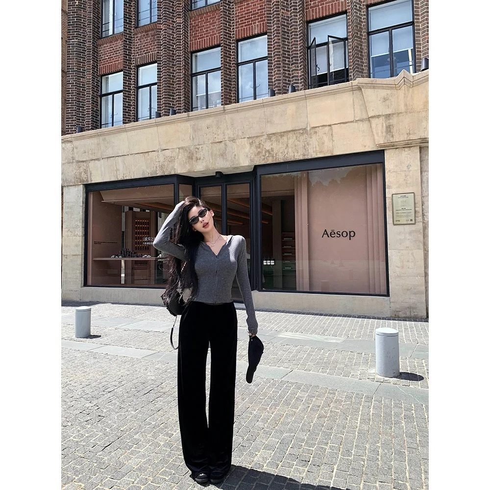 Giacca dimagrante coreana con cappuccio e cerniera Dongdaemun. Top versatile da donna in stile primaverile autunnale che migliora il bianco carino 1