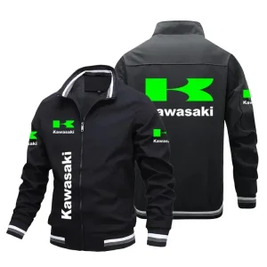 Giacca da uomo Kawasaki giacca da ciclismo da corsa giacca da moto sportiva all'aria aperta abbigliamento Kawasaki da uomo oversize casual allentato 1