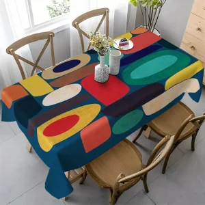 1pc Tovaglie alla moda retrò bohémien Tovaglie alla moda Tovaglie natalizie rettangolari in poliestere per la cucina di casa 1