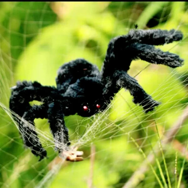 1 pz 30cm,50cm,75cmSuper grande peluche ragno fatto di filo e peluche stile nero e multicolore per decorazioni per feste o halloween 3