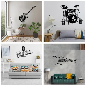 Adesivi murali strumento musicale Adesivo da parete moda moderna per camerette Decorazione adesivo murale 1