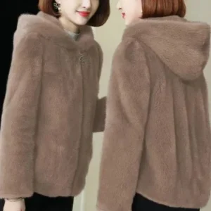 Autunno Inverno New Fashion Felpe con cappuccio Manica lunga Solid Coral Fleece Trench Abbigliamento donna Tasche casual larghe Coreano Chic top 1