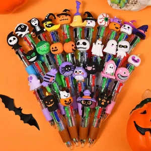 5-30 pezzi penna a sfera a tema Halloween sfusa per bambini bomboniere di Halloween regalo premio scolastico bomboniere imbottite a quattro colori 1