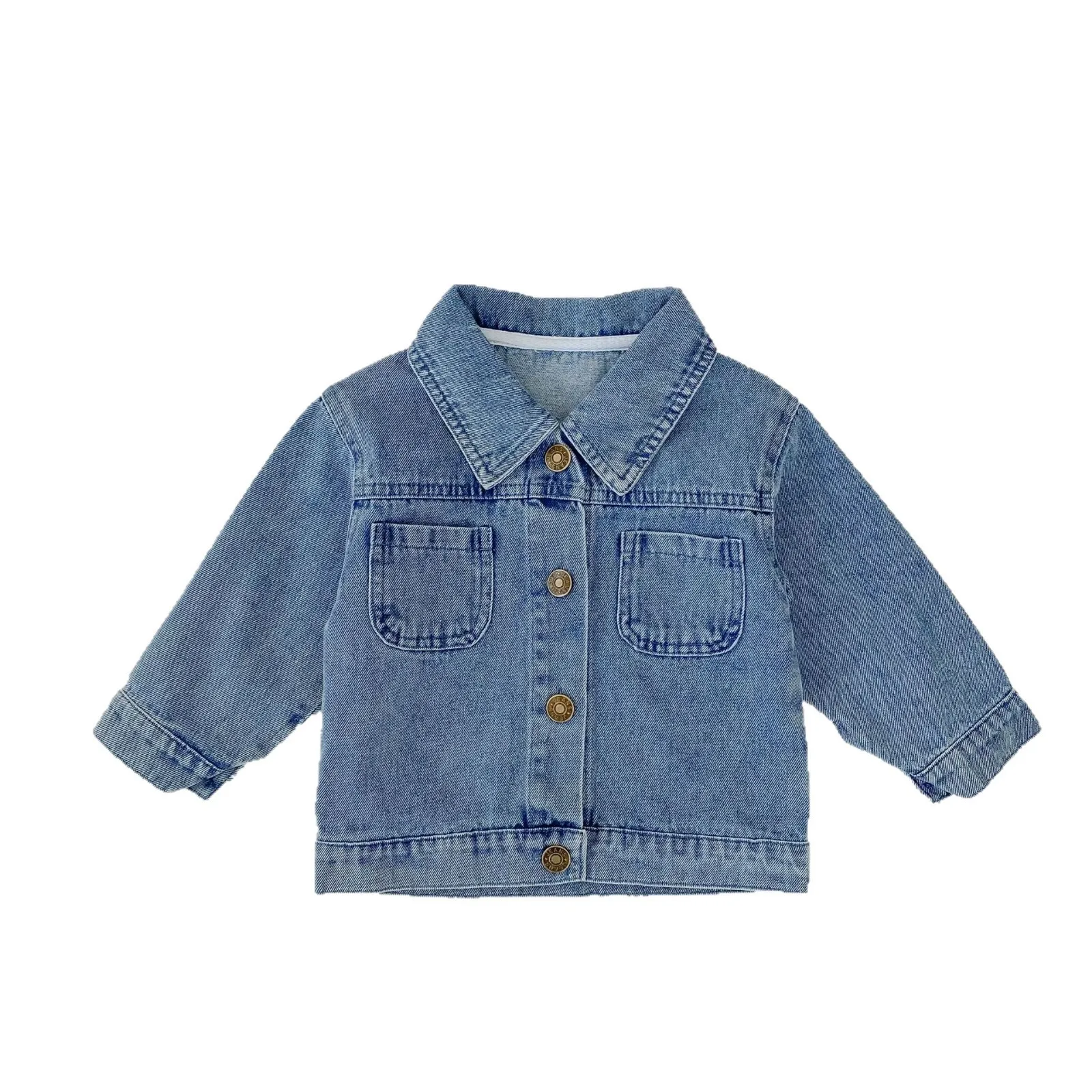 2025 Nuova giacca di jeans autunnale per ragazzi e ragazze, top di jeans casual e alla moda, cardigan con risvolto in denim 5