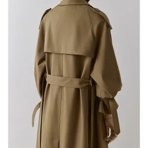 Lautaro Primavera Autunno Trench lungo kaki oversize per donna Cappotto doppio petto allentato casual nero moda coreana 2025 1