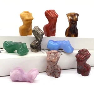 1.2 "Sex Lady Model Statue Home Decor Healing Crystal scolpito Gemstone Female Body busto Figurine,Reiki Rose Quartz Goddess Gifts 1