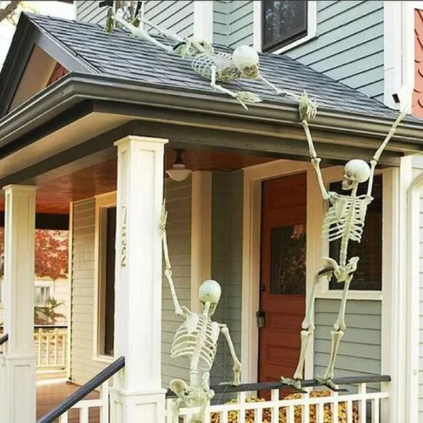 Scheletro di teschio di Halloween 40/90 cm Scheletro posabile Forma umana Ossa Decorazioni per la casa per feste di Halloween Puntelli horror per casa stregata 5