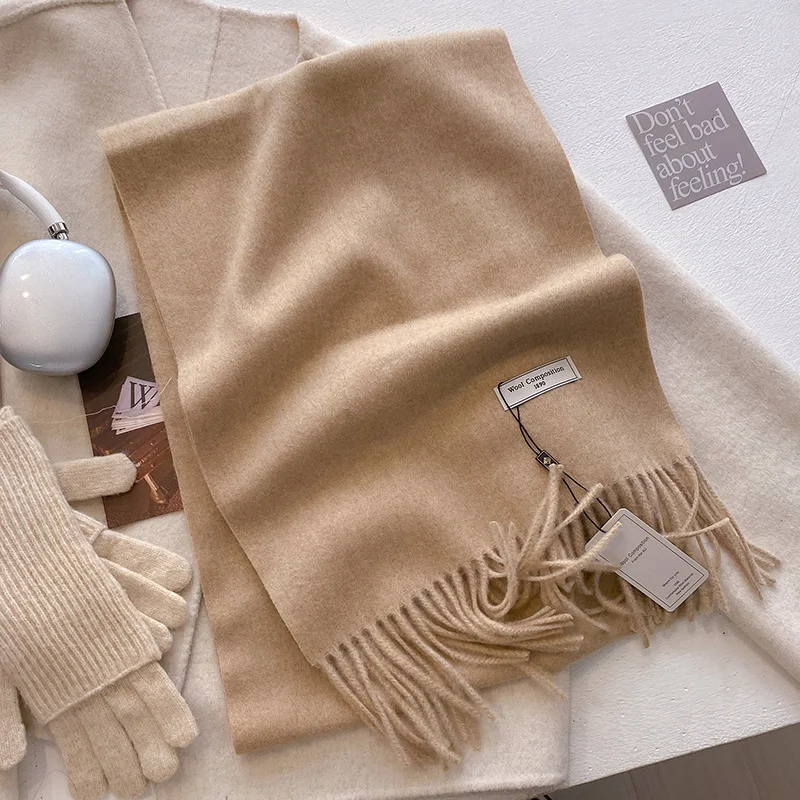 Sciarpa di lana invernale di lusso Donna Cashmere Caldo Pashmina Marca Foulard Scialli femminili Avvolge Spessore Morbido Sciarpe Bufanda Stola 2024 3