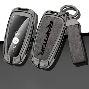 Custodia protettiva per chiave auto in pelle in lega di zinco per Ford Raptor Logo personalizzato Protezione Portachiavi Fibbia Accessori interni 1