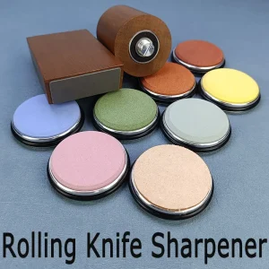 Pietra per affilare diamantata Affilacoltelli magnetico per affilare il sistema di macinazione da cucina in legno Accessorio per rullo angolare da 15 20 gradi 1