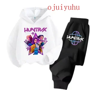 Streetwear anni '90 Set Felpe con cappuccio per bambini Kpop Demon Hunters Felpa pullover Anime Trucksuit Cartoon Girls Boy Abbigliamento per bambini 1