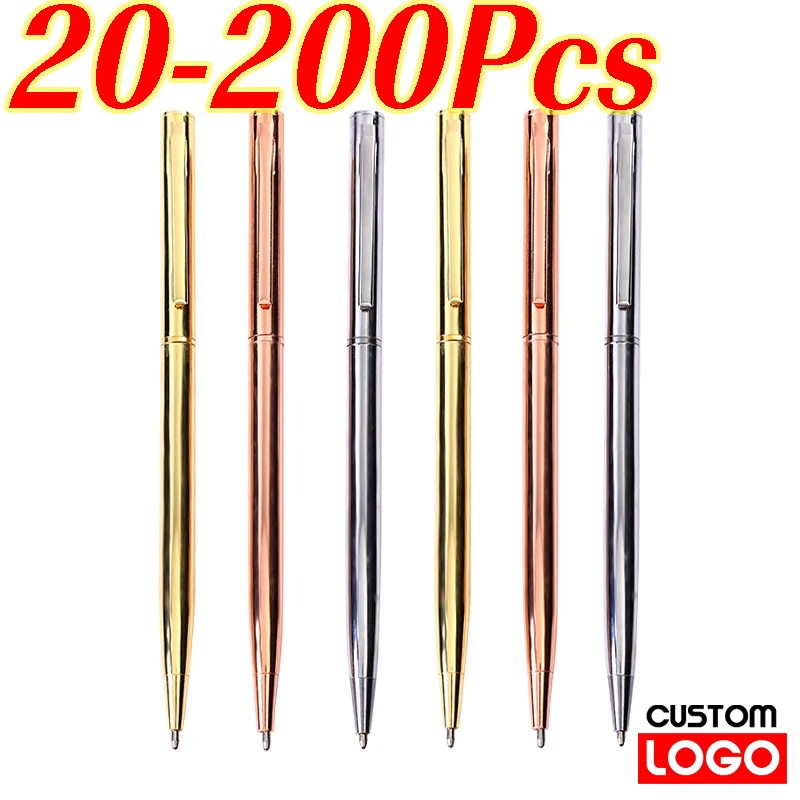 20-200 Penne Incisione Nome Penne a sfera in metallo Logo personalizzato Penna pubblicitaria per studenti Penna a sfera Regali Forniture per ufficio scolastico 1