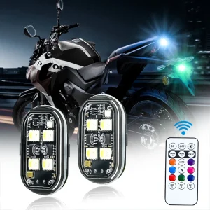 Kit luce LED per auto ricaricabile, luce LED che cambia colore RGB con telecomando, lampada decorativa per atmosfera per auto moto 1