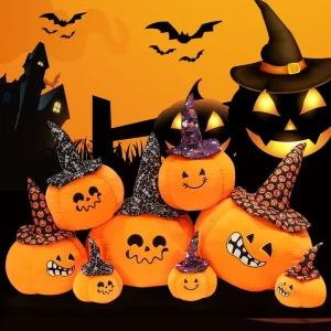 23-60CM zucca di Halloween peluche cuscino vegetale bambole cappello da mago Horror cuscino a forma di Cushaw giocattoli regali di natale di compleanno 1