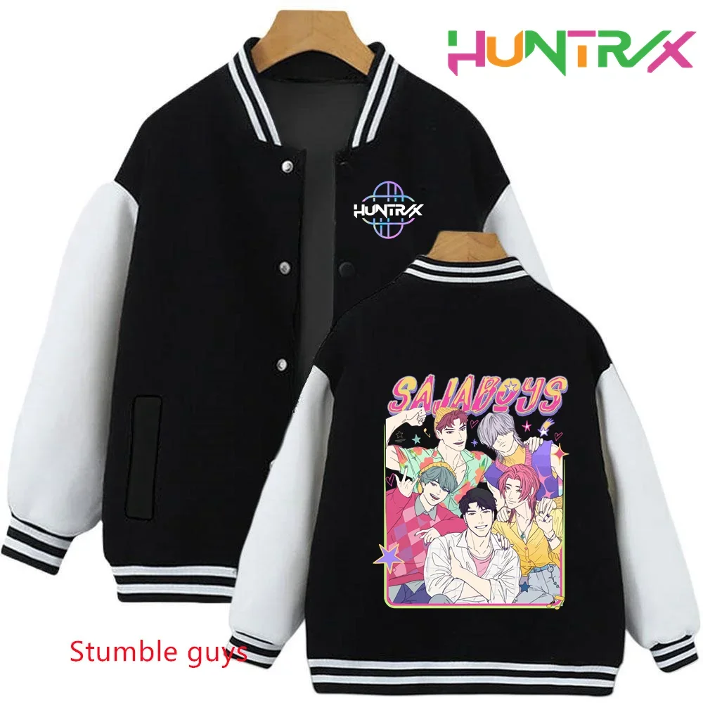 Autunno Inverno Bambini Kpop Demon Hunters Felpe con cappuccio Giacca Cartoon Trucksuit Uniforme da baseball Ragazzi Ragazze 5