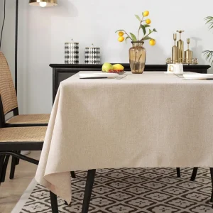 Tovaglia rettangolare Tovaglia in cotone e lino Asciugamano impermeabile a prova di olio in tinta unita Decorazione del tavolo da pranzo per la casa 1