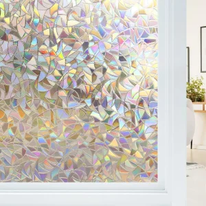 Pellicola per la privacy delle finestre Arcobaleno statico Pellicola per vetri colorati Adesivo per copertura delle finestre Non adesivo rimovibile riflettente per la casa 1