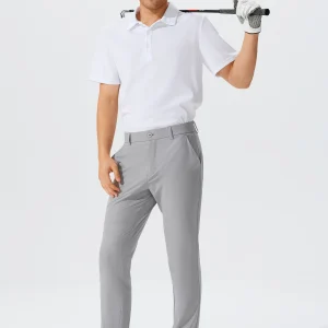 Pantaloni da golf casual da uomo, pantaloni da lavoro di qualità leggeri e dritti elasticizzati Pantaloni sportivi da golf 30-34 Lunghezza cucitura interna 1