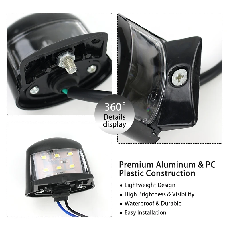 LESQUE Pit Dirt Bike Luce targa in plastica Luci posteriori per moto Lampada per la maggior parte degli accessori Motocross Cafe Racer 2