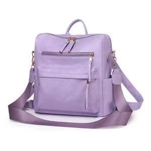 Zaino in pelle Pu da donna Borsa a tracolla femminile di moda Sac a Dos Ladies Bagpack Mochilas Borse da scuola per ragazze adolescenti 2025 1