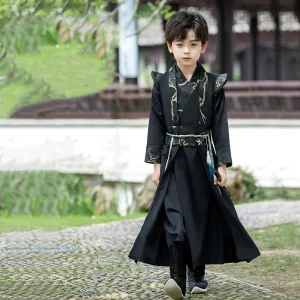 Ragazzo a maniche lunghe Hanfu Abito moderno Baby Cosplay Ragazzi Vestito Antico palcoscenico Abbigliamento per bambini Abiti Casual Bambini Costume cinese 1