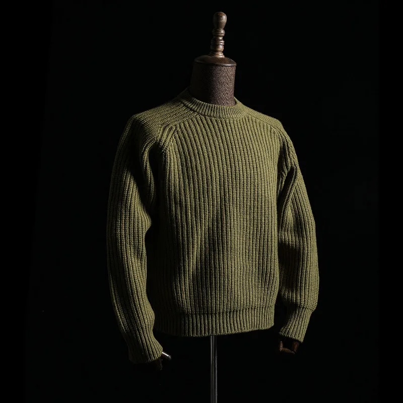 Maglione pesante americano da uomo versione coreana 2025 autunno inverno addensato alla moda allentato versatile giacca maglione con risvolto alla moda 3