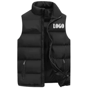 Giacca da uomo personalizzata Giacca calda senza maniche Giacche invernali con cerniera Cappotto autunnale Colletto rialzato Gilet casual Abbigliamento di marca 1