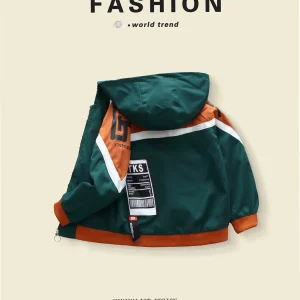 Trendy Primavera - Giacche da ragazzo autunnali con colori - Design Clash e cappuccio dai 3 ai 10 anni 1