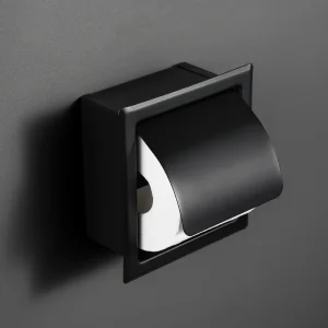 Nero opaco 304 Bagno In Acciaio Inox Porta Rotolo Porta Carta Igienica Parete della Scatola Del Tessuto Montato Supporto per Rotolo di Carta Rastrelliere 1