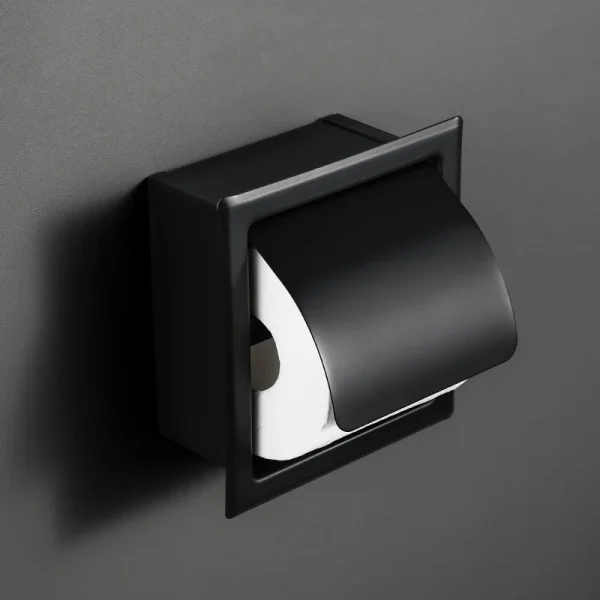 Nero opaco 304 Bagno In Acciaio Inox Porta Rotolo Porta Carta Igienica Parete della Scatola Del Tessuto Montato Supporto per Rotolo di Carta Rastrelliere 1