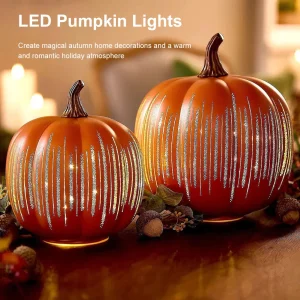 Zucche luminose a LED scintillanti Lampada zucca di Halloween con timer Illuminazione natalizia Decorazioni di Halloween per regali del corridoio della camera da letto 1