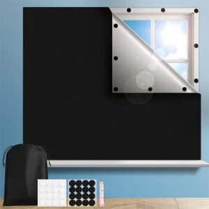 Blocco della luce rimovibile panno per finestre più scuro fai da te vetro oscurante totale Privacy oscuramento finestra tinta adesivo per finestra nero 1