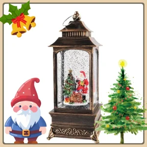 Luce notturna a LED natalizia Babbo Natale Pupazzo di neve Luce fata Lanterna a vento Carillon Decorazione natalizia per la casa Neol di Natale 1
