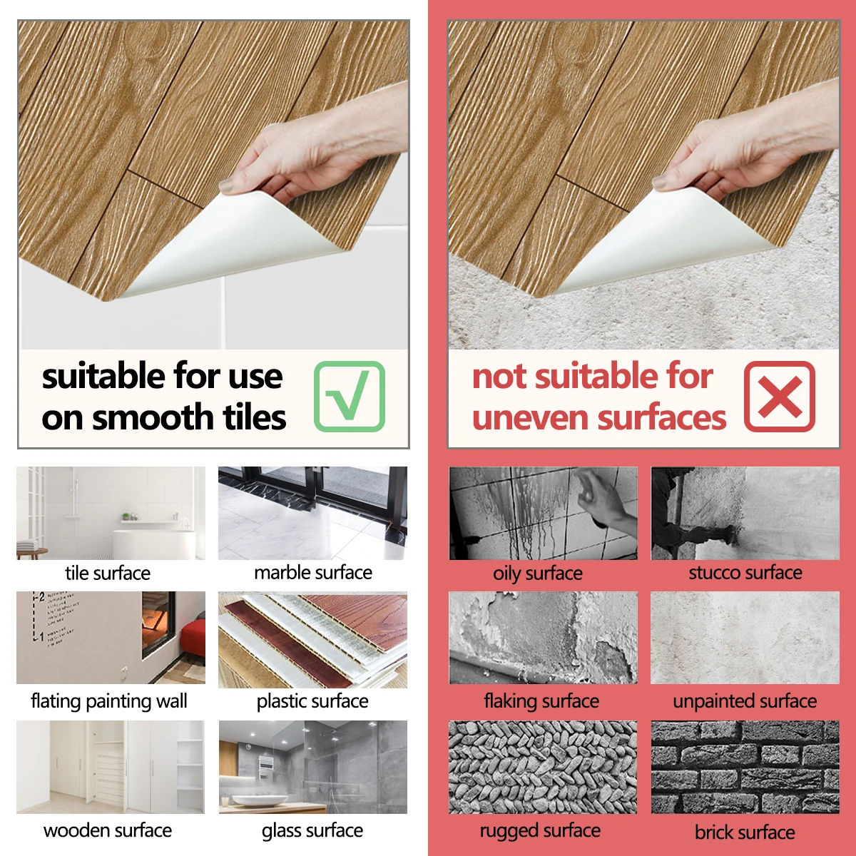 Adesivi per pavimenti autoadesivi in venature del legno in stile scandinavo, impermeabili, resistenti all'usura, per soggiorno, camera da letto, rinnovano rapidamente il pavimento 6