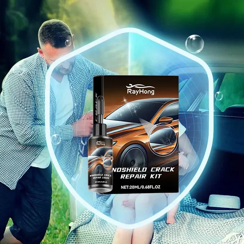 Fluido per riparazione crepe del parabrezza Riparazione del finestrino dell'auto Resina Parabrezza Scratch Crack Restore Fluido per polimerizzazione del vetro Colla Accessori per auto 6