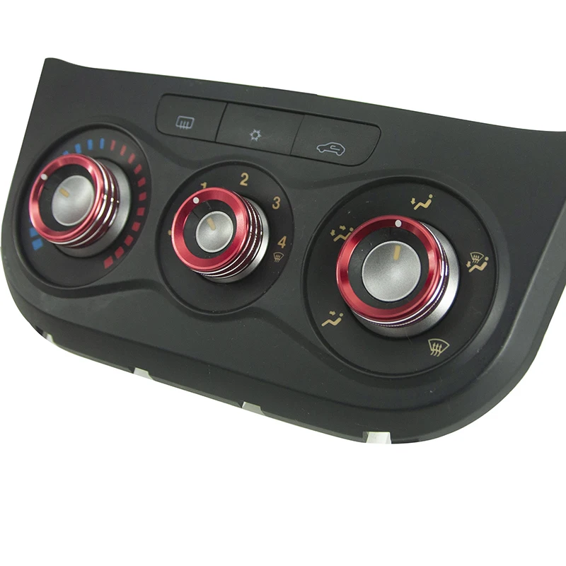 Cruscotto auto Manopole di controllo A/C Anello decorativo Rivestimento in metallo per Alfa Romeo MITO 2012-2018 Accessori interni 3