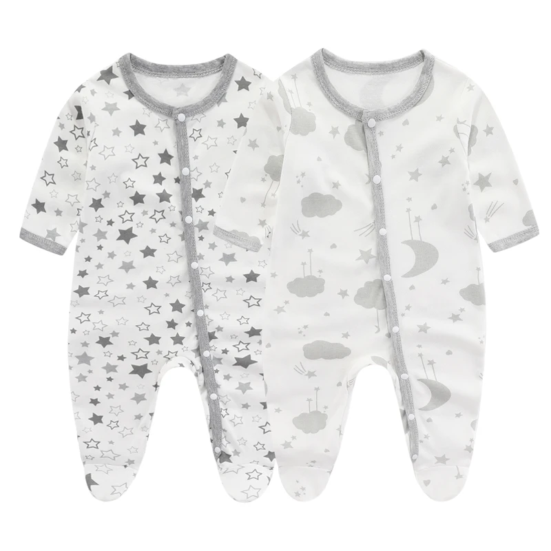 2 pezzi set tute per neonato vestiti per bambini primaverili morbido cotone ragazza pagliaccetto ragazzi tuta cartone animato set di abbigliamento per bambini da 0 a 6 mesi 1