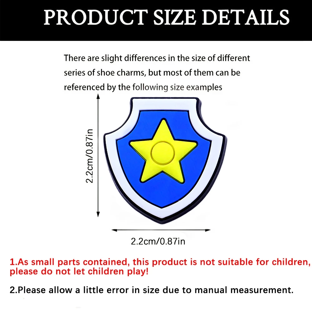 31 pezzi di scarpe per cani della polizia Disney, decorazioni per zoccoli, accessori per scarpe in PVC, sandali da giardino con fibbia, ciondoli per cinturino, regalo di Natale 6