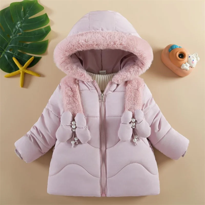 Ragazze Imbottito Imbottiture Cappotti Per Bambini Giubbotti Addensati 2024 Nuovo Con Cappuccio Vestiti di Cotone Per Bambini Casual Tendenza Parka Inverno Bambino Snowsuit 2