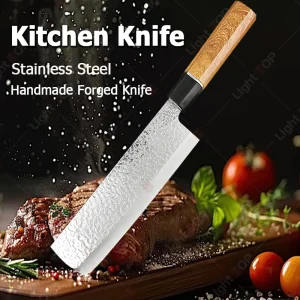 Coltello da cucina giapponese in acciaio inossidabile Coltello per melone per verdure per uso domestico Coltello da macellaio forgiato per taglio di carne affilato e accessori 1