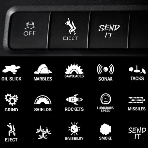 15 pz/set Creativo Pulsante Interruttore Auto Adesivi Cruscotto Console Etichetta Decalcomanie Decorazioni Autoadesive Per Auto Camion 1