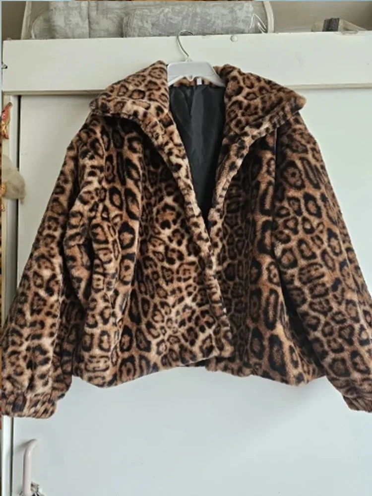 Capispalla allentato casual Autunno Inverno Donna Top New Fashion Stampa leopardata Donna Cappotti Giacche Cardigan Vestiti 5