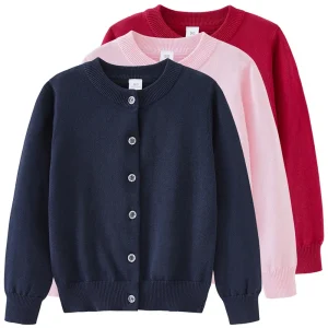 2025 Nuovo Autunno Neonate Ragazzi Cardigan di Lavoro A Maglia Cappotto 2-10 Anni Bambini di Lavoro A Maglia Abbigliamento A Maniche Lunghe Casual Cappotto Maglione Allentato 1