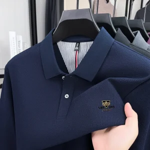 2025 100% puro cotone autunno e inverno camicia POIO da uomo marchio di lusso di fascia alta in rilievo business casual risvolto top a maniche lunghe 1